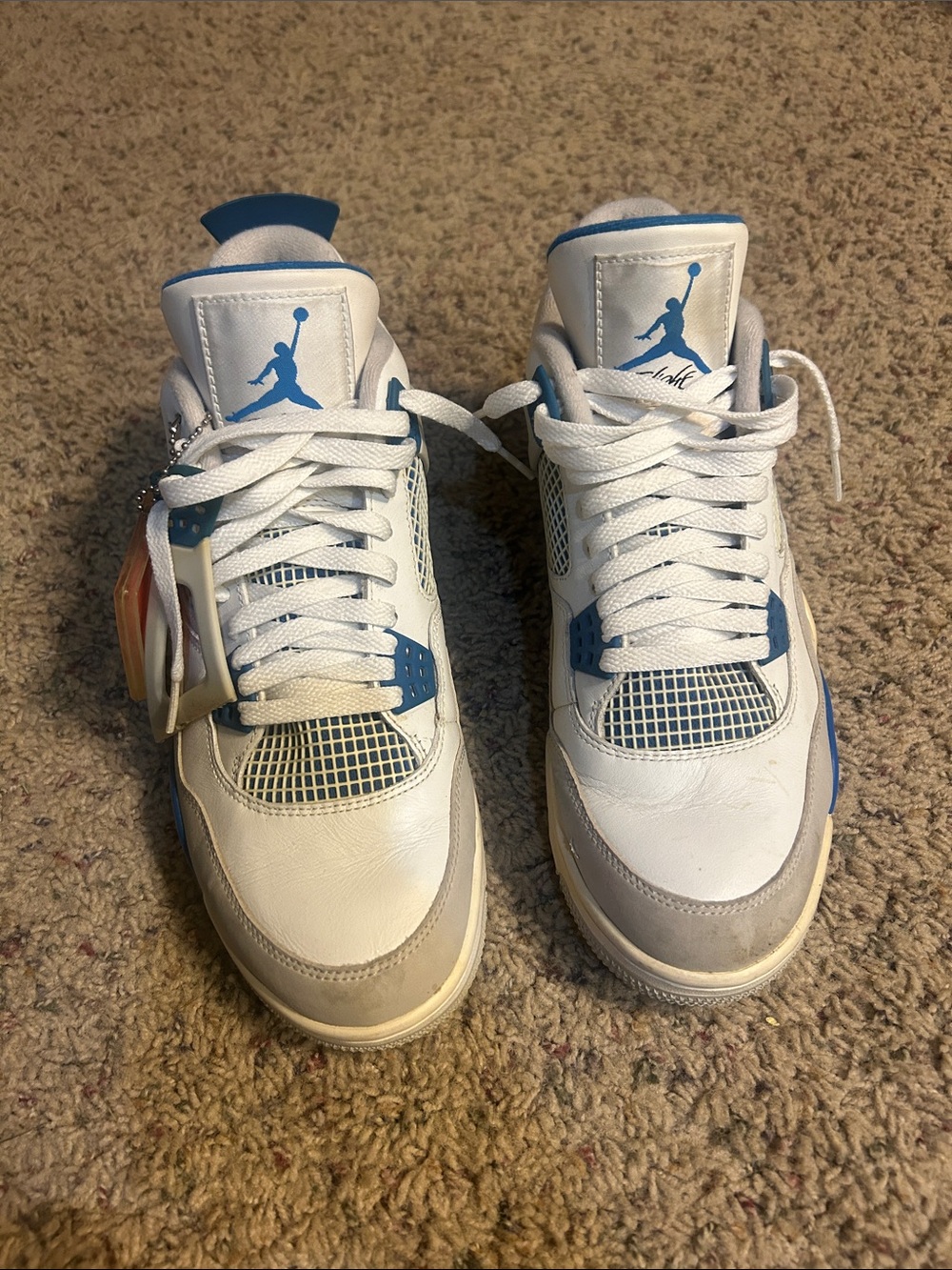 Air Jordan White and Blue Retro Sneakers